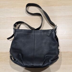 Coach Black Leather Vintage Shoulder Bag Black